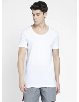 Round Neck Sleeved Vest - White